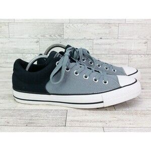 Men's Converse All Star Shoes Gray Black Low Top Canvas Sneakers 163217F Size 7